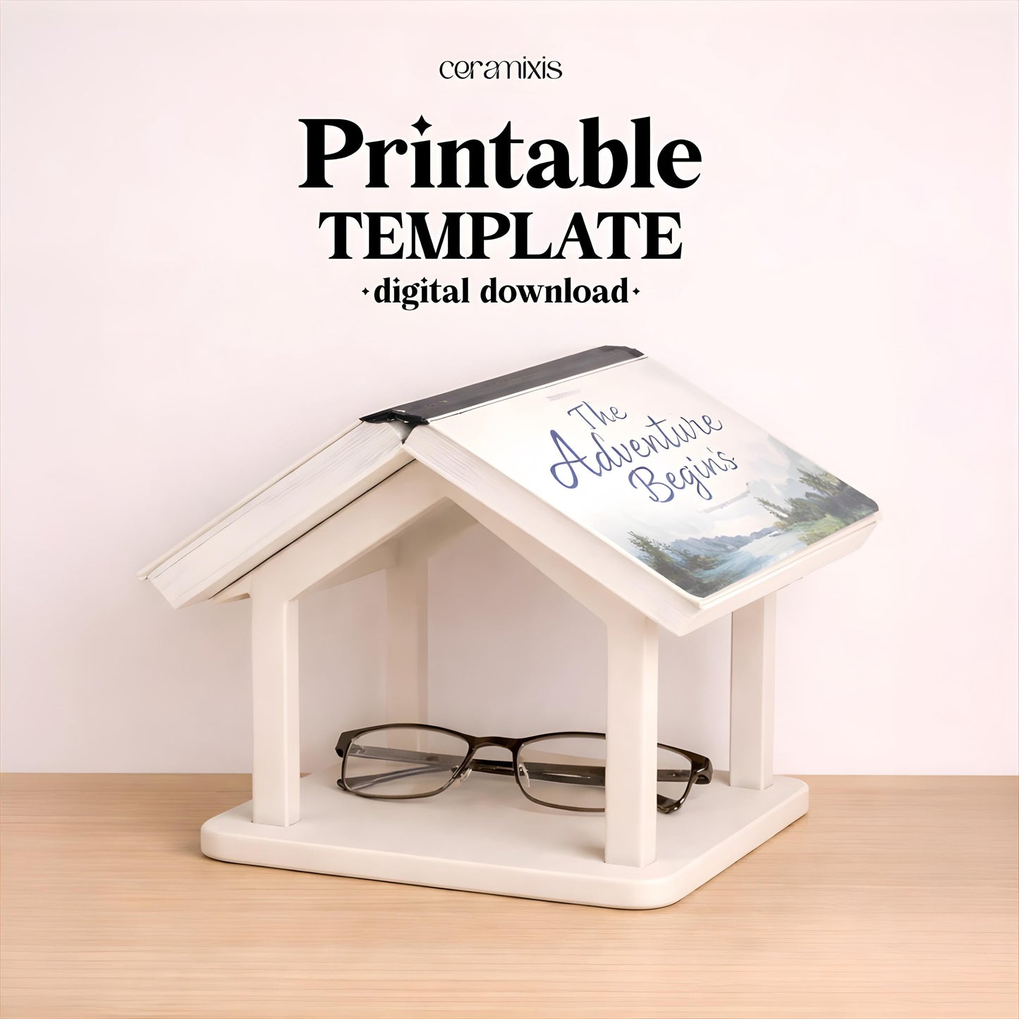 Book Holder Pottery Template, Ceramic Slab Building, Digital Download