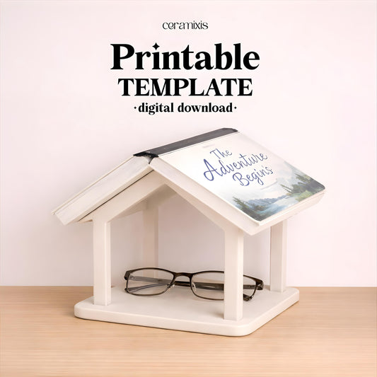 Book Holder Pottery Template, Ceramic Slab Building, Digital Download