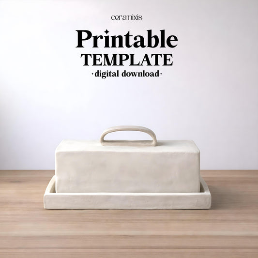 Butter Dish Pottery Template, Ceramic Slab Building, Digital Download