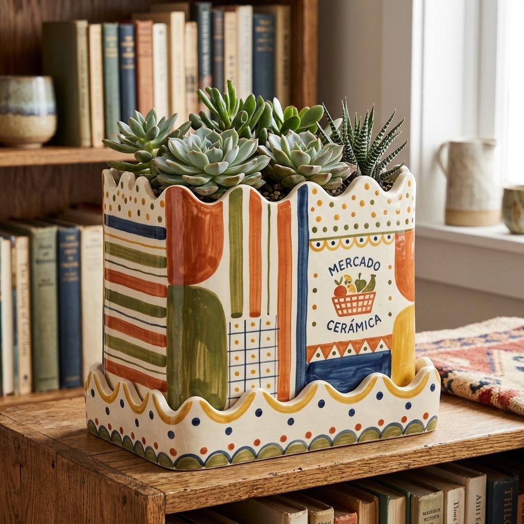 Square Planter Pottery Template, Ceramic Slab Building, Digital Download