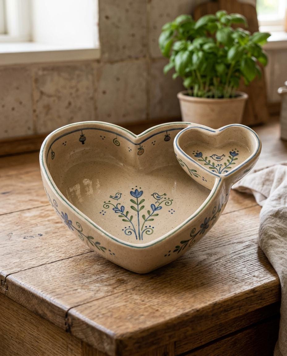 Heart Shaped Chips and Dip Bowl Template, Ceramic Slab Building, Digital Download