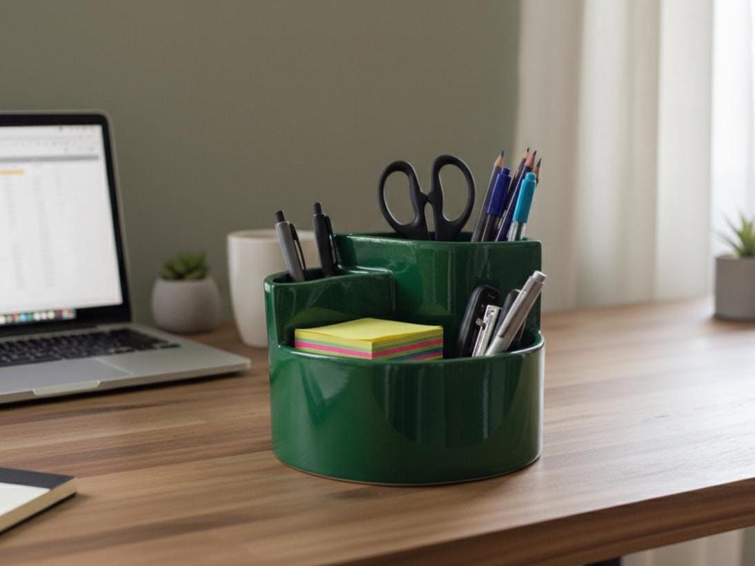 Desk Organizer Pottery Template, Ceramic Slab Building, Digital Download