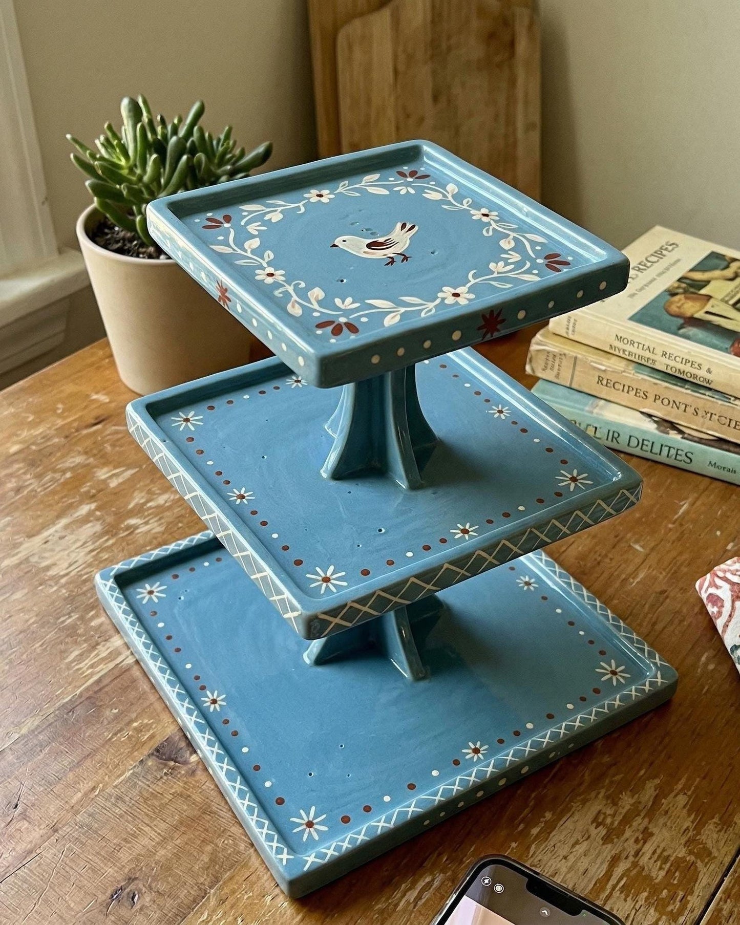 Dessert Serving Stand Pottery Template, Ceramic Slab Building, Digital Download
