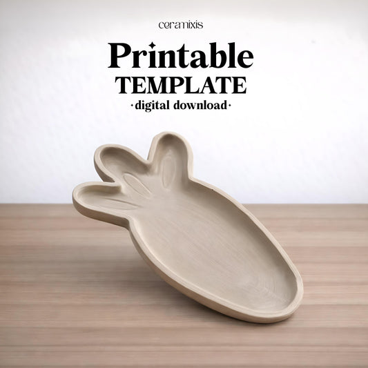 Carrot Plate Slab Building Template | Pottery Template |  Easter Day Decor  | Handbuilding | Digital Download
