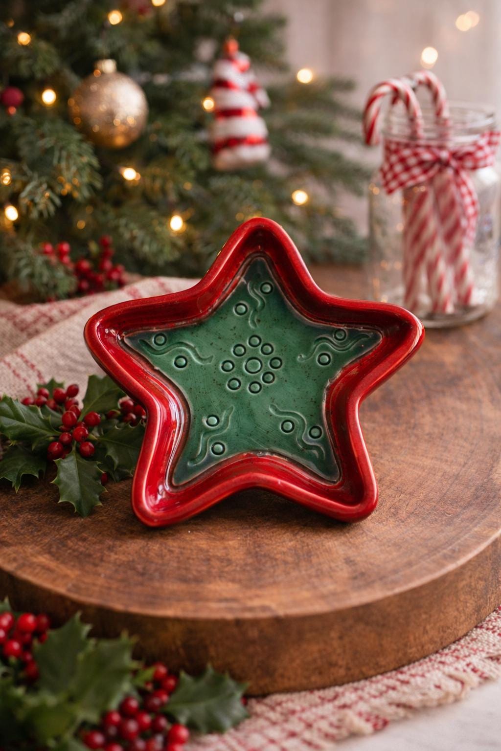 Christmas Star Plate Template, Ceramic Slab Building, Digital Download