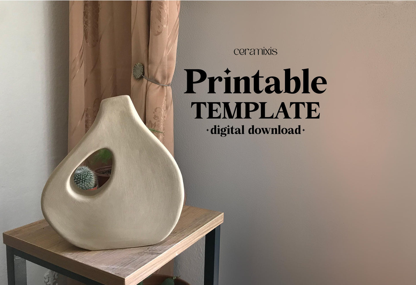 Vase Pottery Template, Ceramic Slab Building, Digital Download