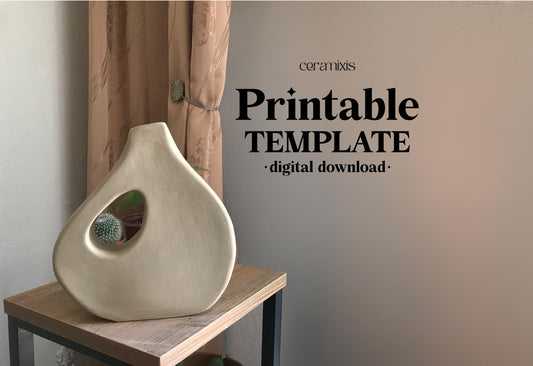 Vase Pottery Template, Ceramic Slab Building, Digital Download
