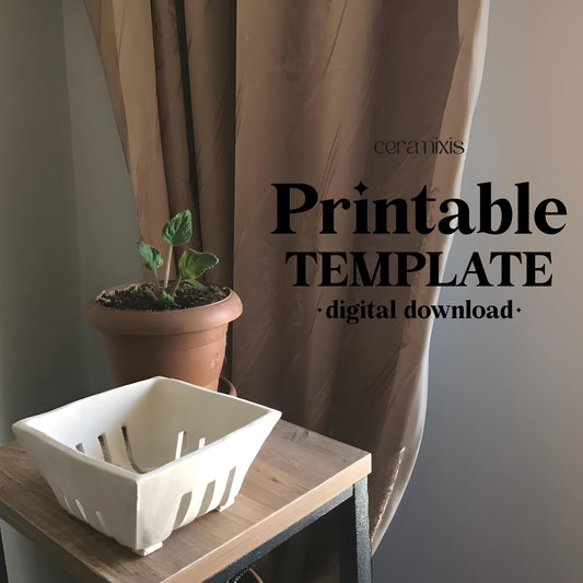 Berry Bowl Pottery Template, Mini Colander, Ceramic Slab Building, Digital Download
