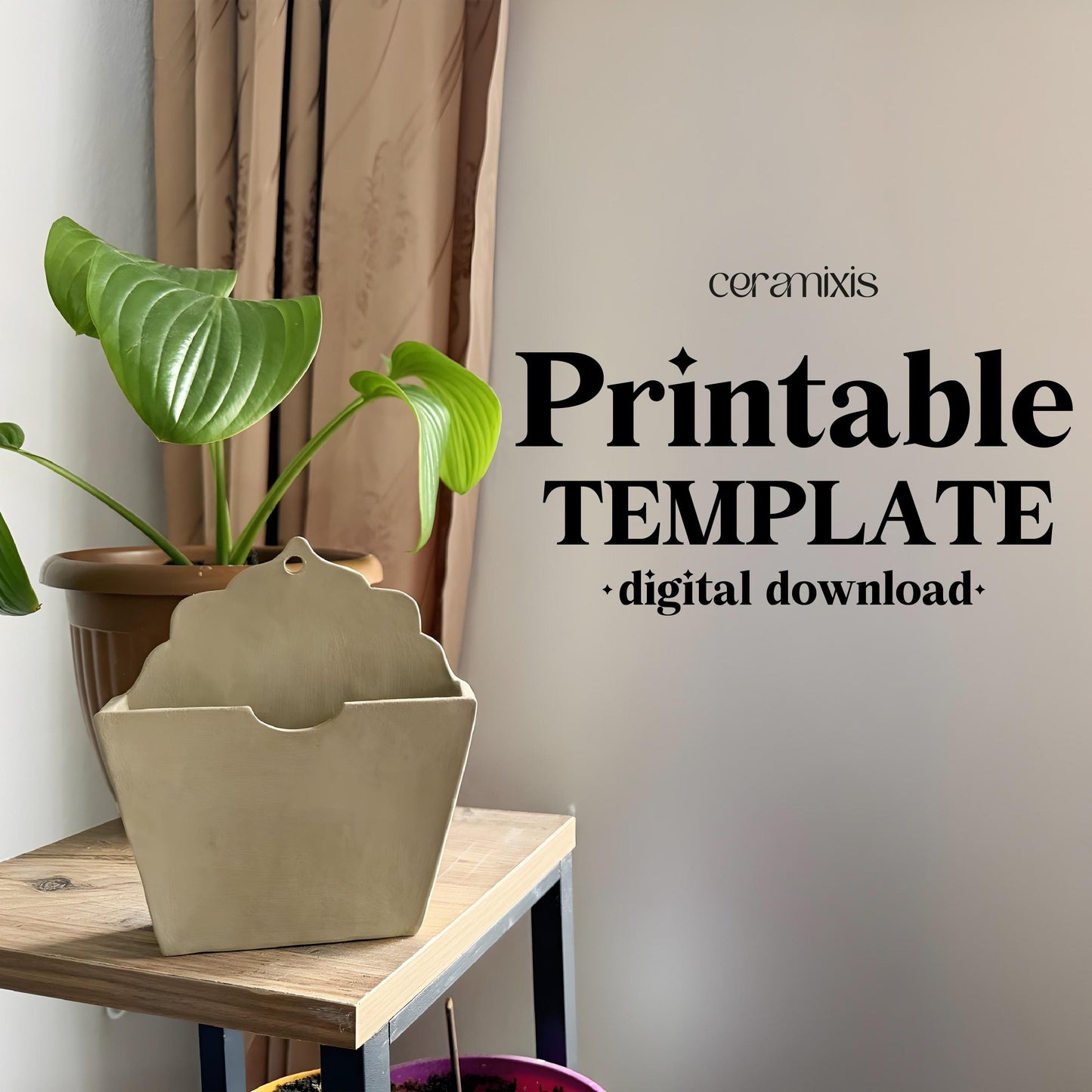 Coffee Filter Paper Holder Pottery Template, Ceramic Slab Building, Digital Download