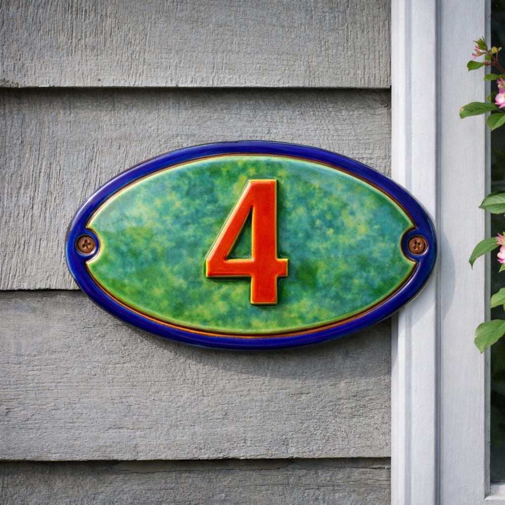 House Number Sign Pottery Template, Ceramic Slab Building, Digital Download
