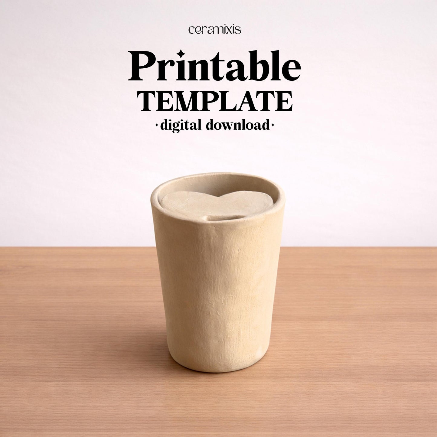 Heart Travel Mug Slab Building Template | Pottery Template | Ceramic Tools | Handbuilding | Digital Download