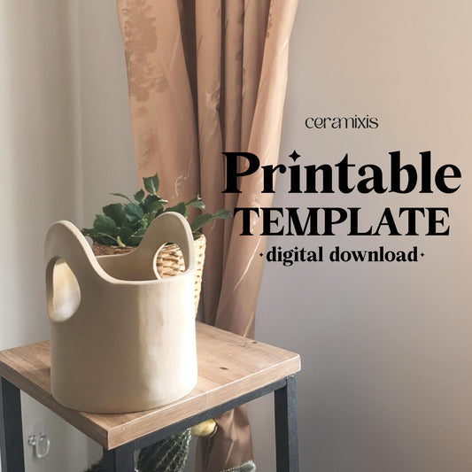 Striped Basket Pottery Template, Ceramic Slab Building, Digital Download