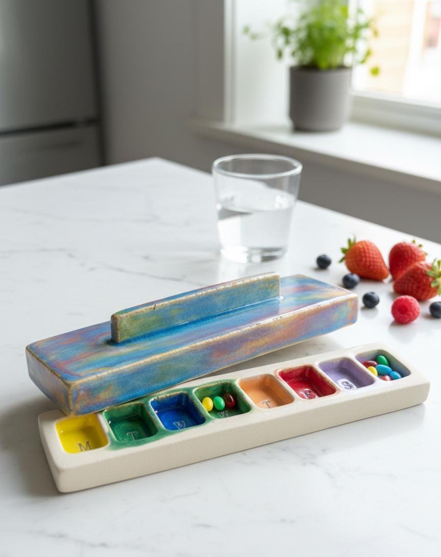 Pill Box Pottery Template, Daily Organizer, Ceramic Slab Building, Digital Download