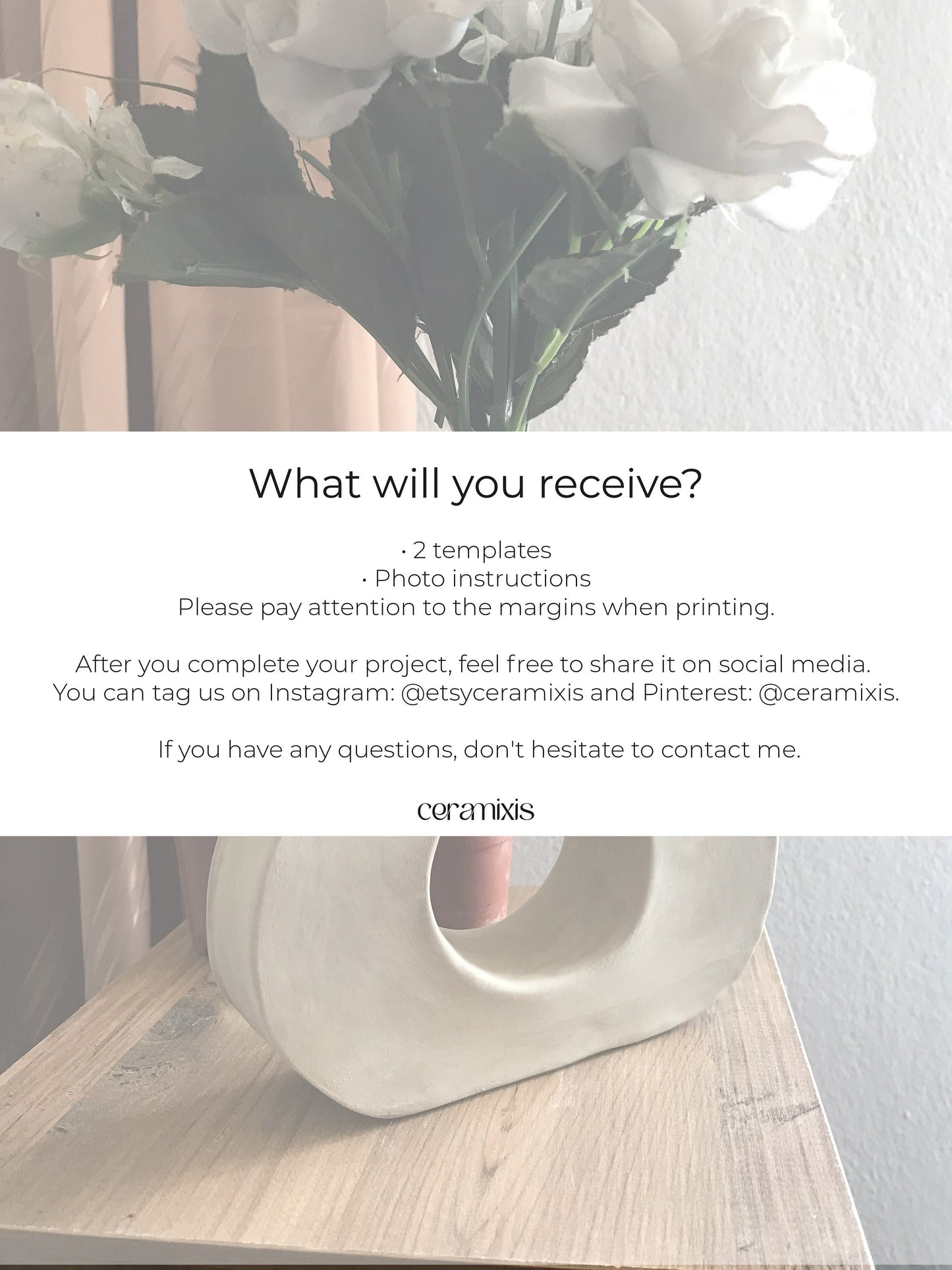 Vase Pottery Template, Ceramic Slab Building, Digital Download