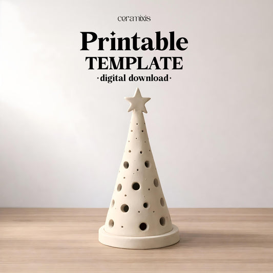 Cone Candle Holder Pottery Template, Ceramic Slab Building, Digital Download