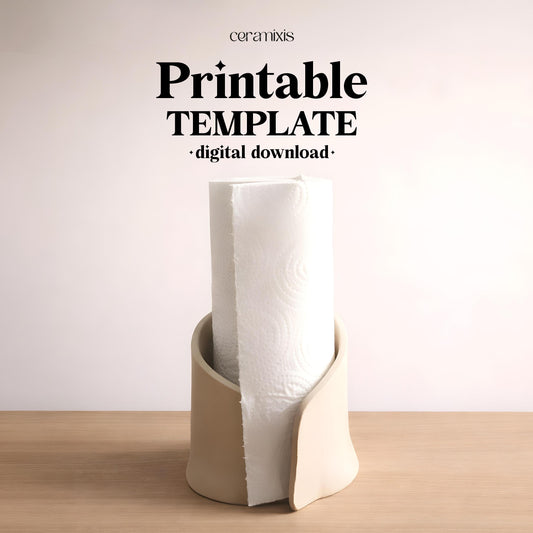 Paper Towel Holder Pottery Template, Ceramic Slab Building, Digital Download