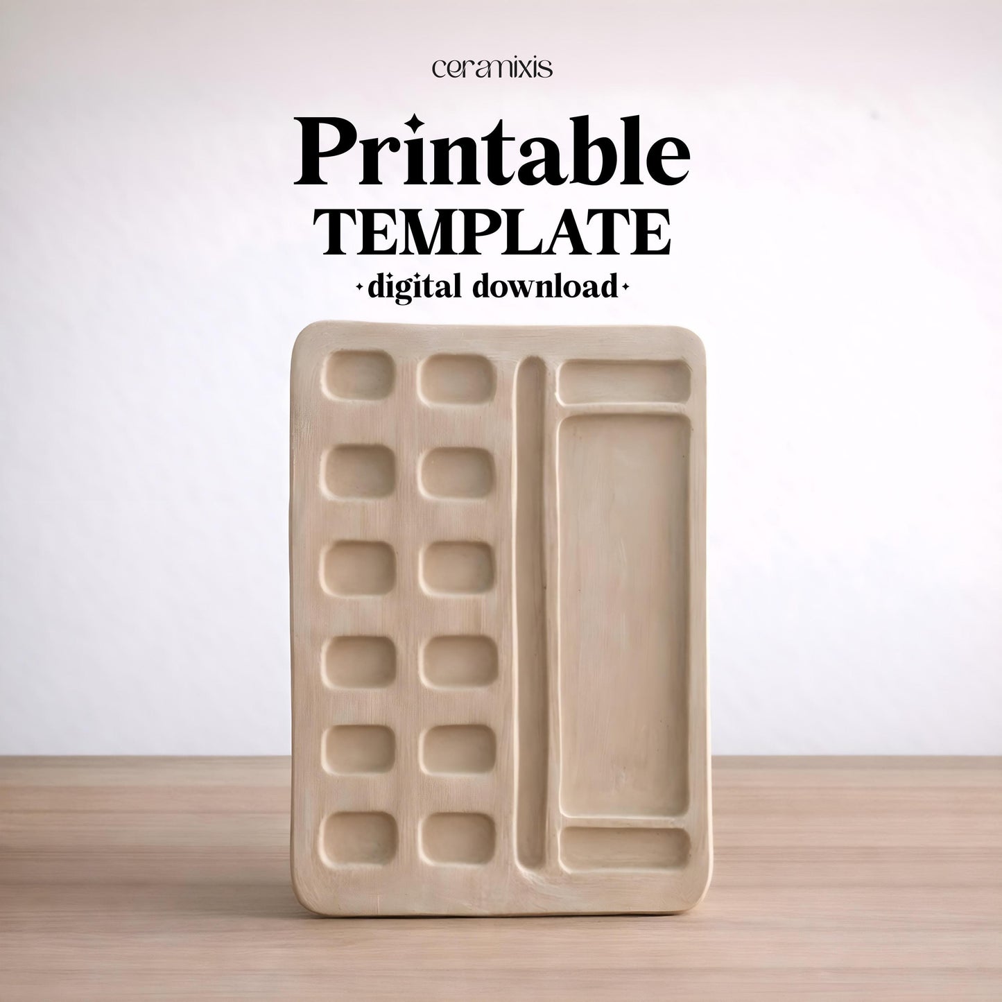 Paint Palette Pottery Template, Ceramic Slab Building, Digital Download
