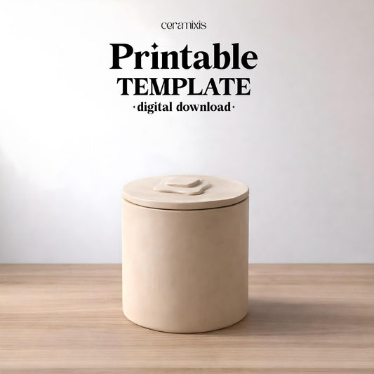 Butter Keeper Pottery Template, Ceramic Slab Building, Digital Download