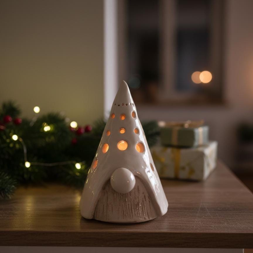 Dwarf Candle Holder Pottery Template, Ceramic Slab Building, Digital Download