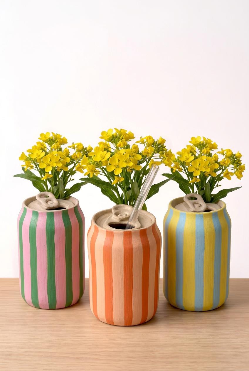 Can Cup Pottery Template, Ceramic Slab Building, Video Tutorial, Digital Download PDF