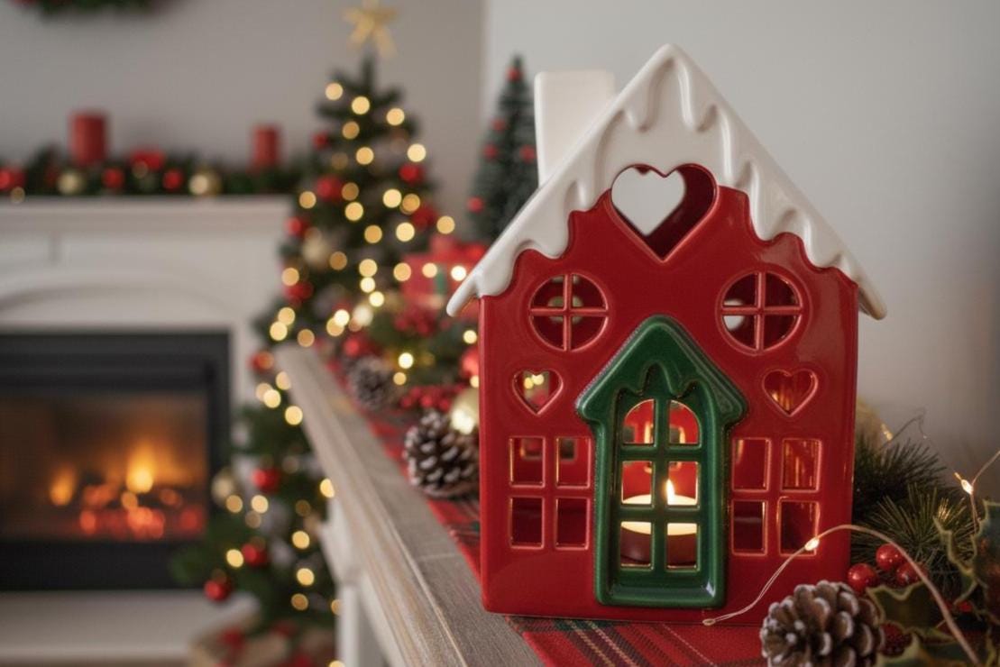 Christmas Candle Holder Pottery Template, Ceramic Slab Building, Digital Download