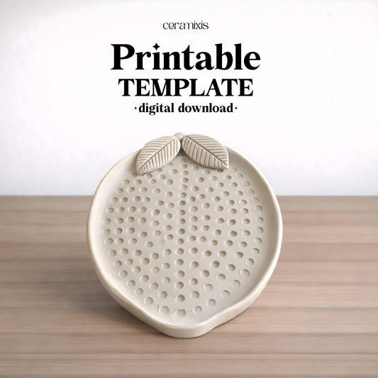 Lemon Plate Pottery Template, Ceramic Slab Building, Digital Download
