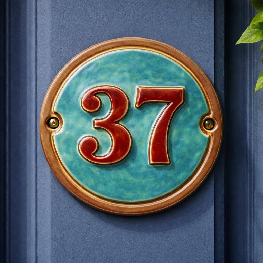 House Number Sign Set Pottery Template, Ceramic Slab Building, Digital Download