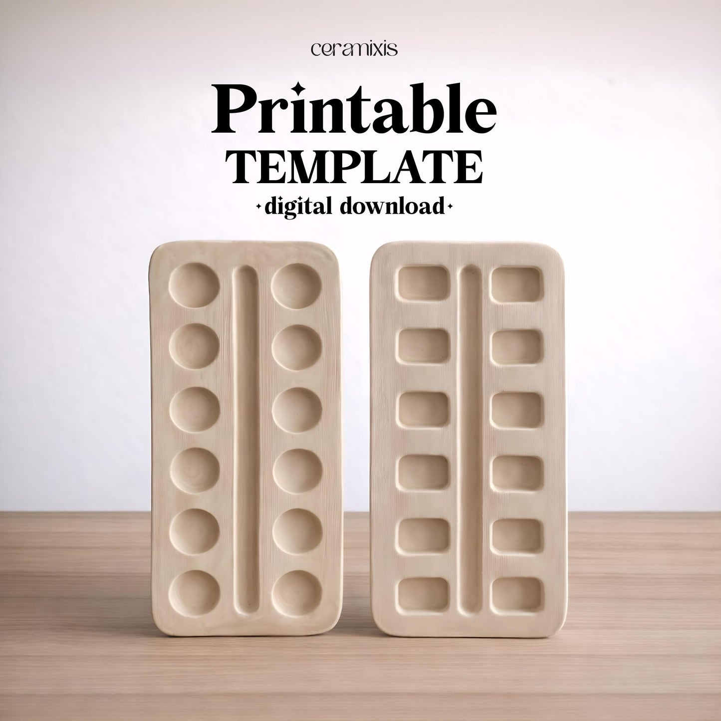 Paint Palette Slab Building Template | Pottery Template | Ceramic Tools | Handbuilding | Digital Download