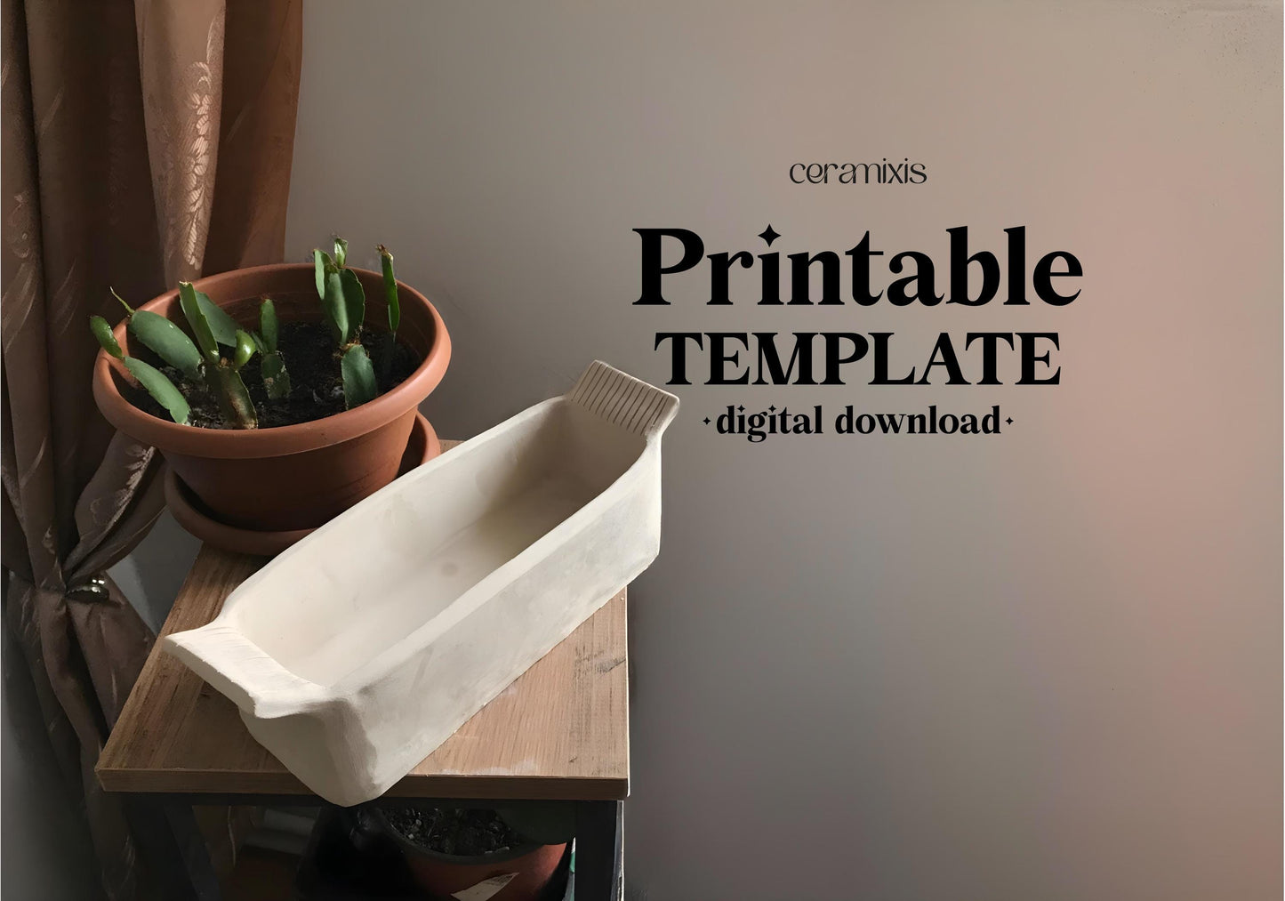 Baking Dish Pottery Template, Ceramic Slab Building, Digital Download
