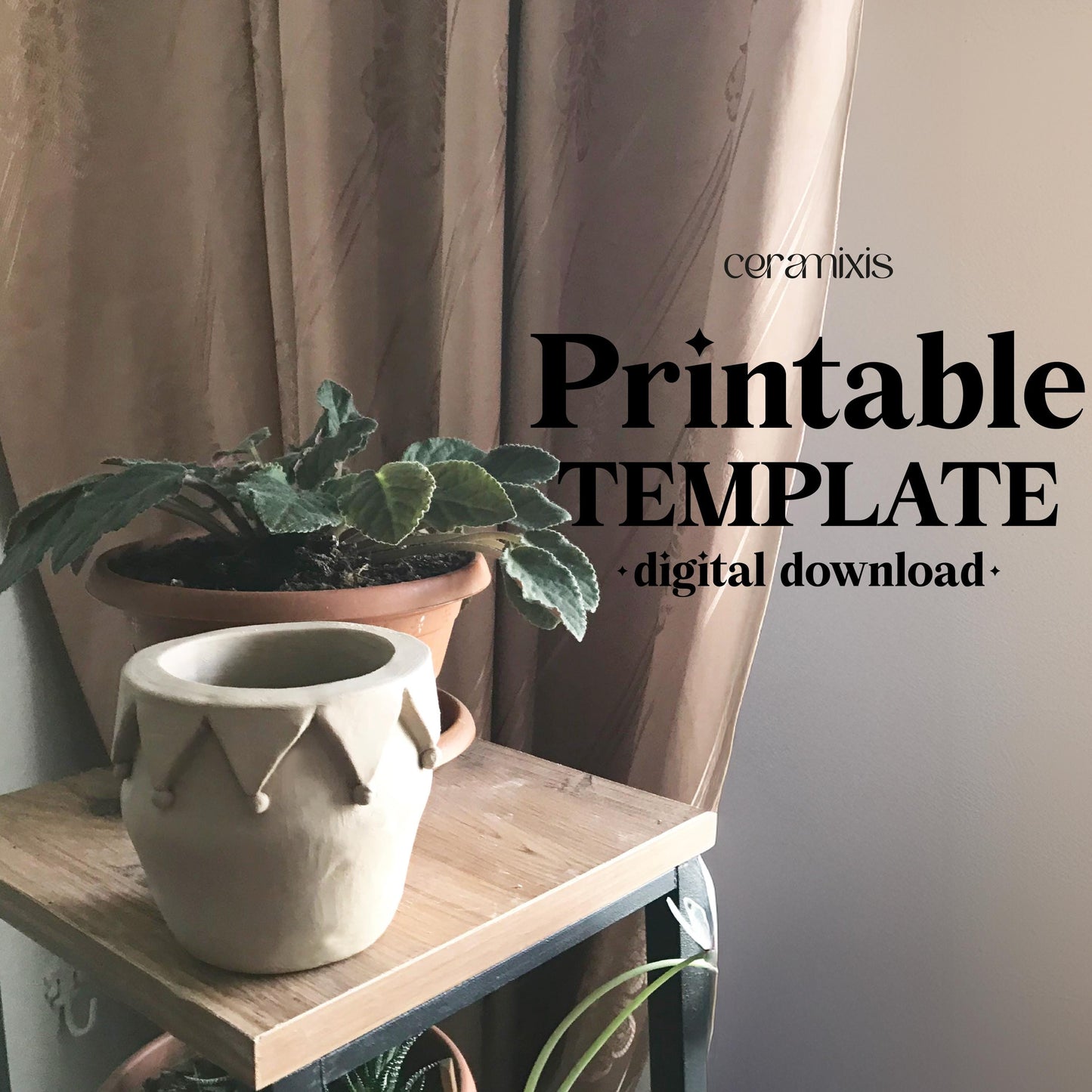 Elf Jar Pottery Template, Christmas Home Decor, Ceramic Slab Building, Digital Download