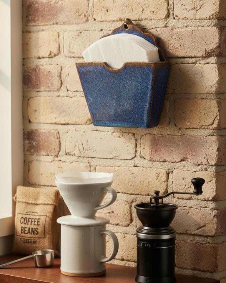 Coffee Filter Paper Holder Pottery Template, Ceramic Slab Building, Digital Download