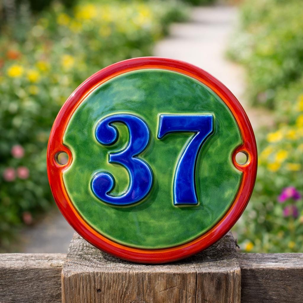 House Number Sign Pottery Template, Ceramic Slab Building, Digital Download