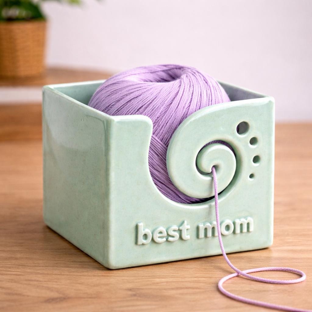Yarn Bowl Pottery Template, Ceramic Slab Building, Digital Download