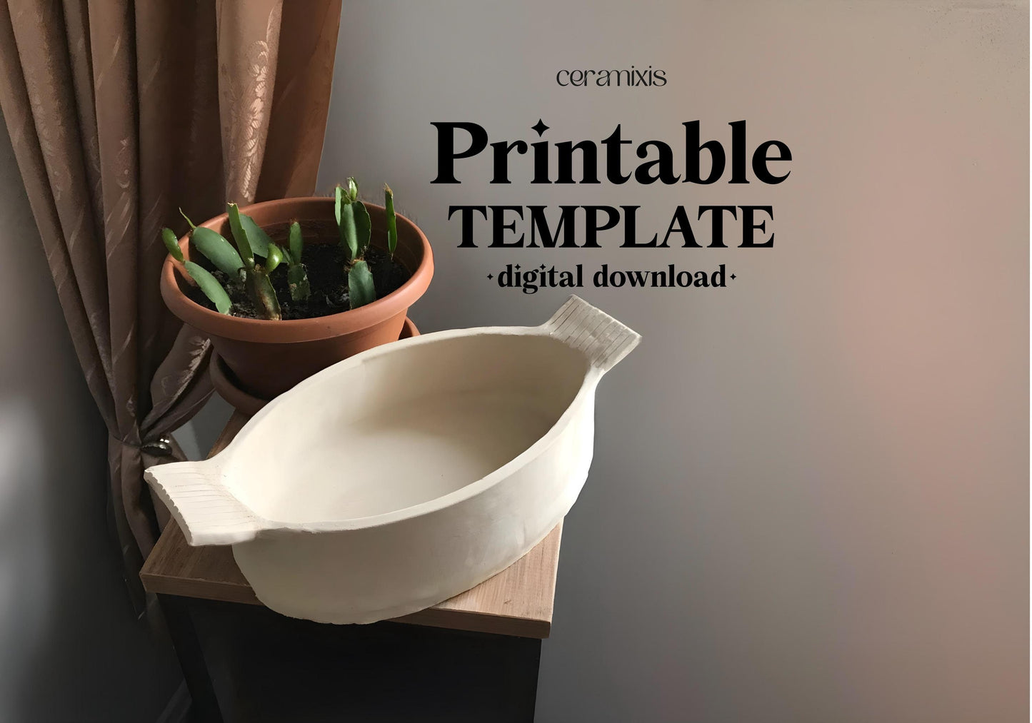 Baking Dish Pottery Template, Ceramic Slab Building, Digital Download