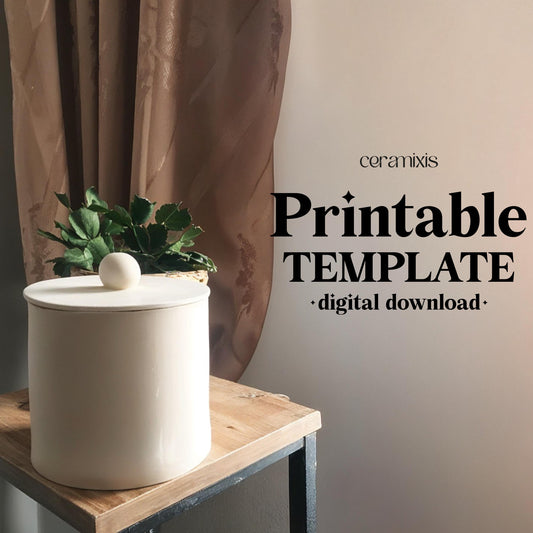 Lidded Box Slab Building Template | Pottery Template | Ceramic Tools | Handbuilding | Digital Download