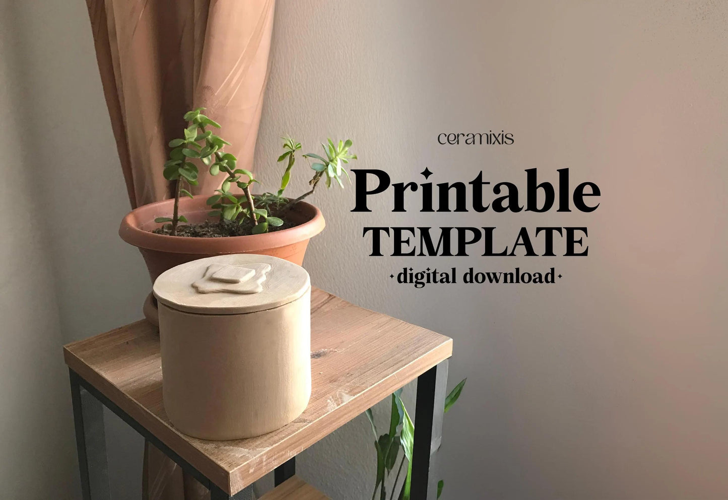 Butter Keeper Pottery Template, Ceramic Slab Building, Digital Download