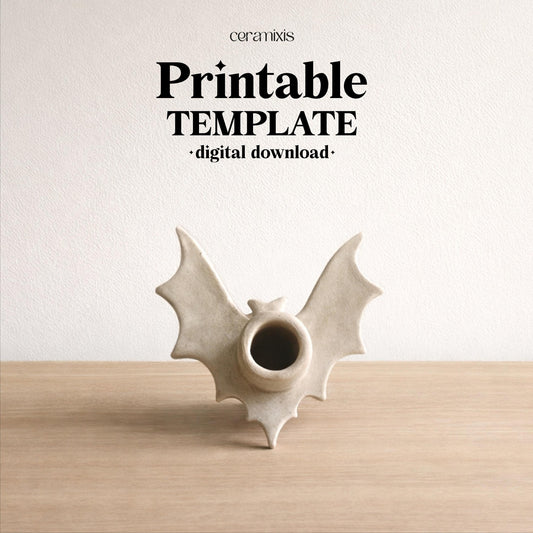 Bat Candle Holder Pottery Template, Halloween Decor, Ceramic Slab Building, Digital Download