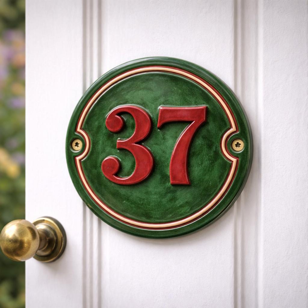House Number Sign Pottery Template, Ceramic Slab Building, Digital Download
