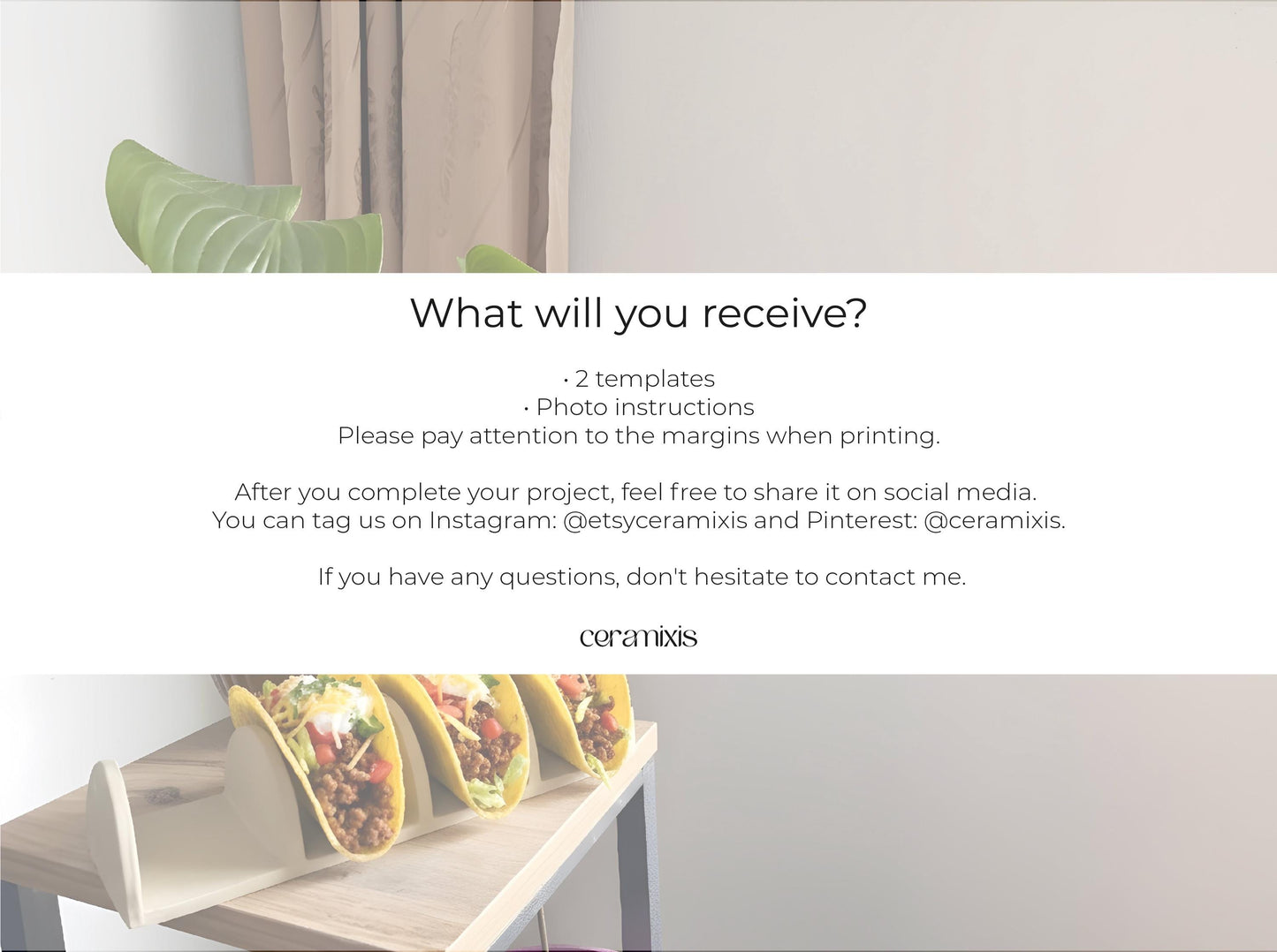 Taco Holder Pottery Template, Ceramic Slab Building, Digital Download