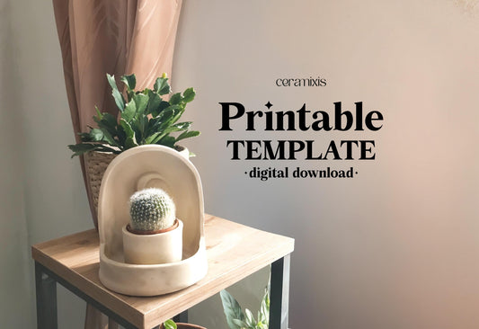 Wall Plant Shelf Pottery Template, Ceramic Slab Building, Digital Download