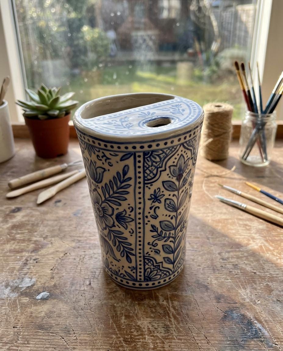 Travel Mug Pottery Template, Ceramic Slab Building, Digital Download