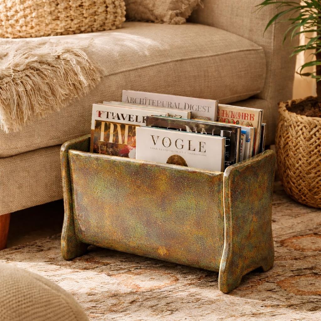 Magazine Rack Pottery Template, Ceramic Slab Building, Digital Download