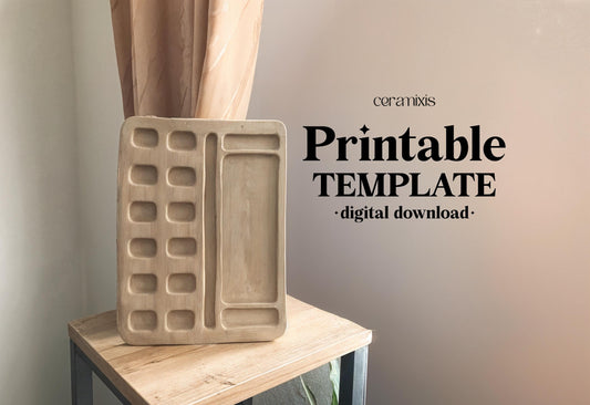 Paint Palette Pottery Template, Ceramic Slab Building, Digital Download