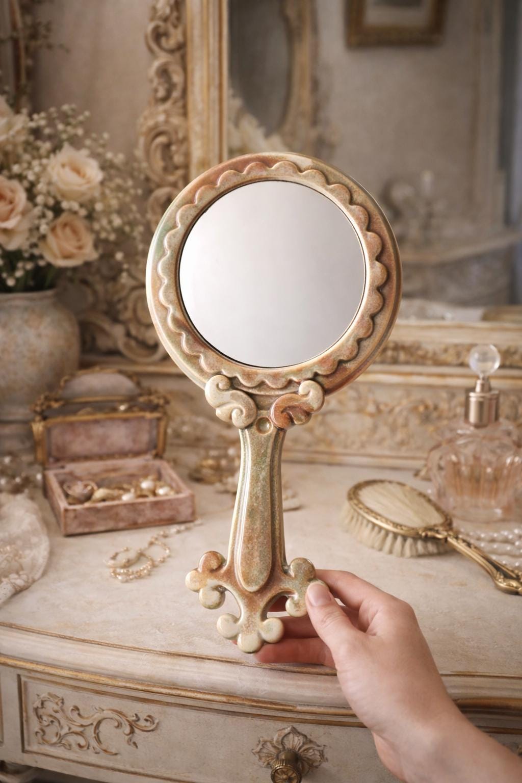 Handheld Mirror Template, Ceramic Slab Building, Digital Download