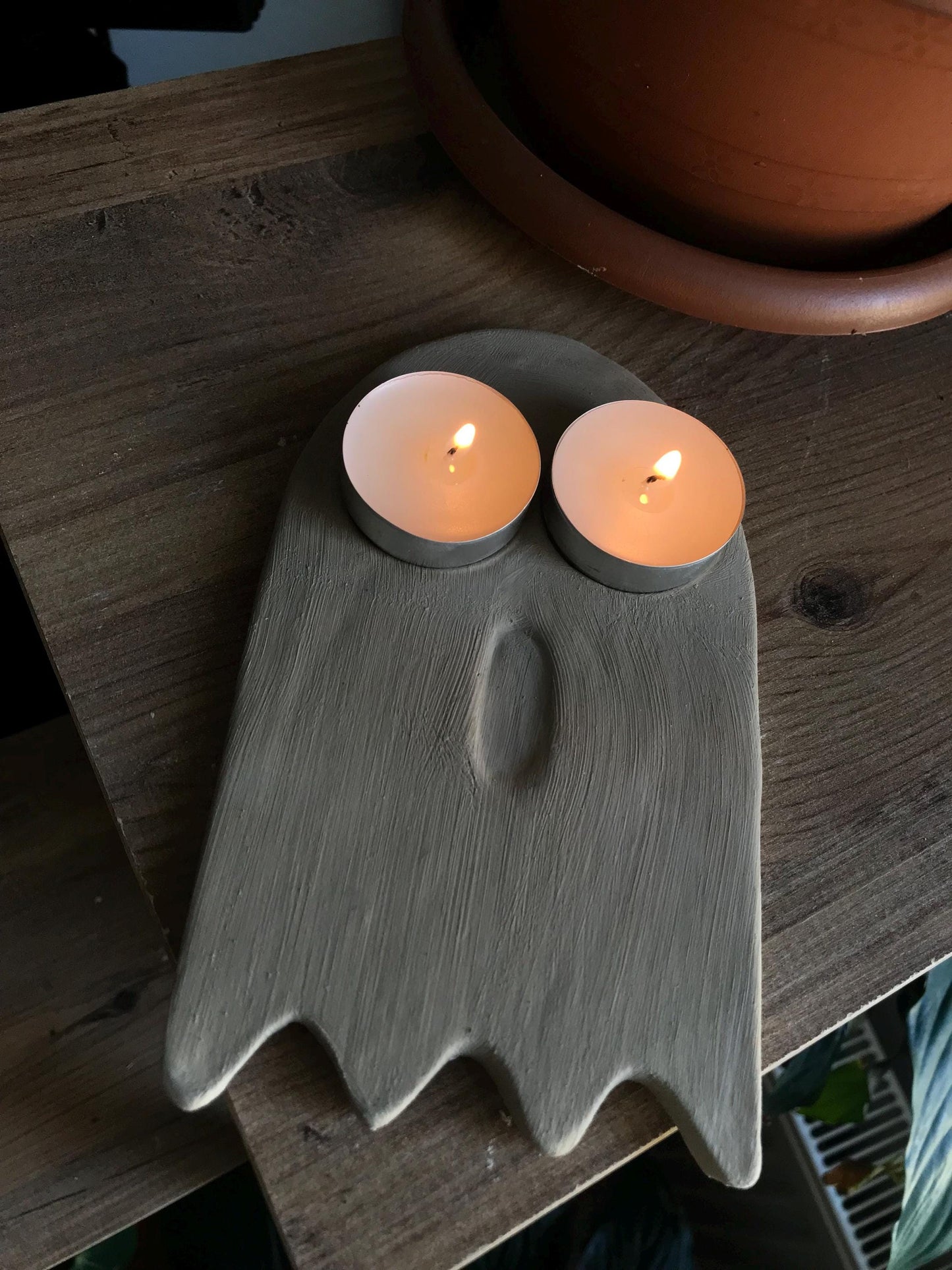 Ghost Candle Holder Pottery Template, Halloween Decor, Ceramic Slab Building, Digital Download