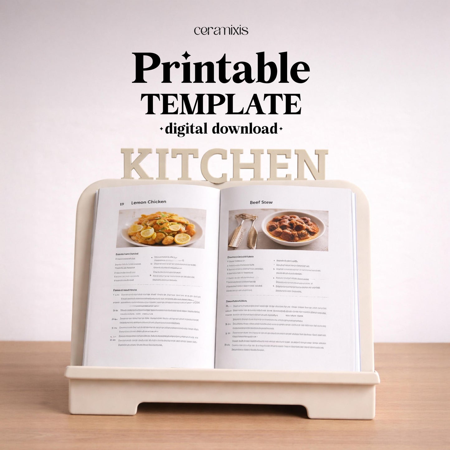 Cookbook Stand Pottery Template, Ceramic Slab Building, Digital Download