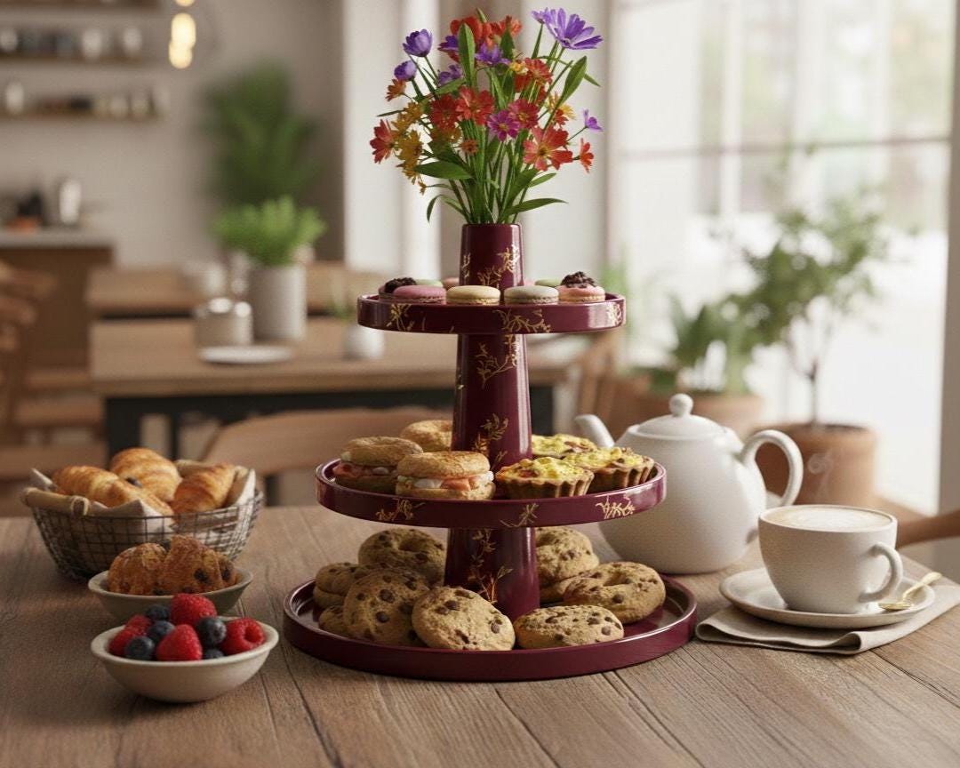 Dessert Serving Stand Pottery Template, Ceramic Slab Building, Video Tutorial, Digital Download