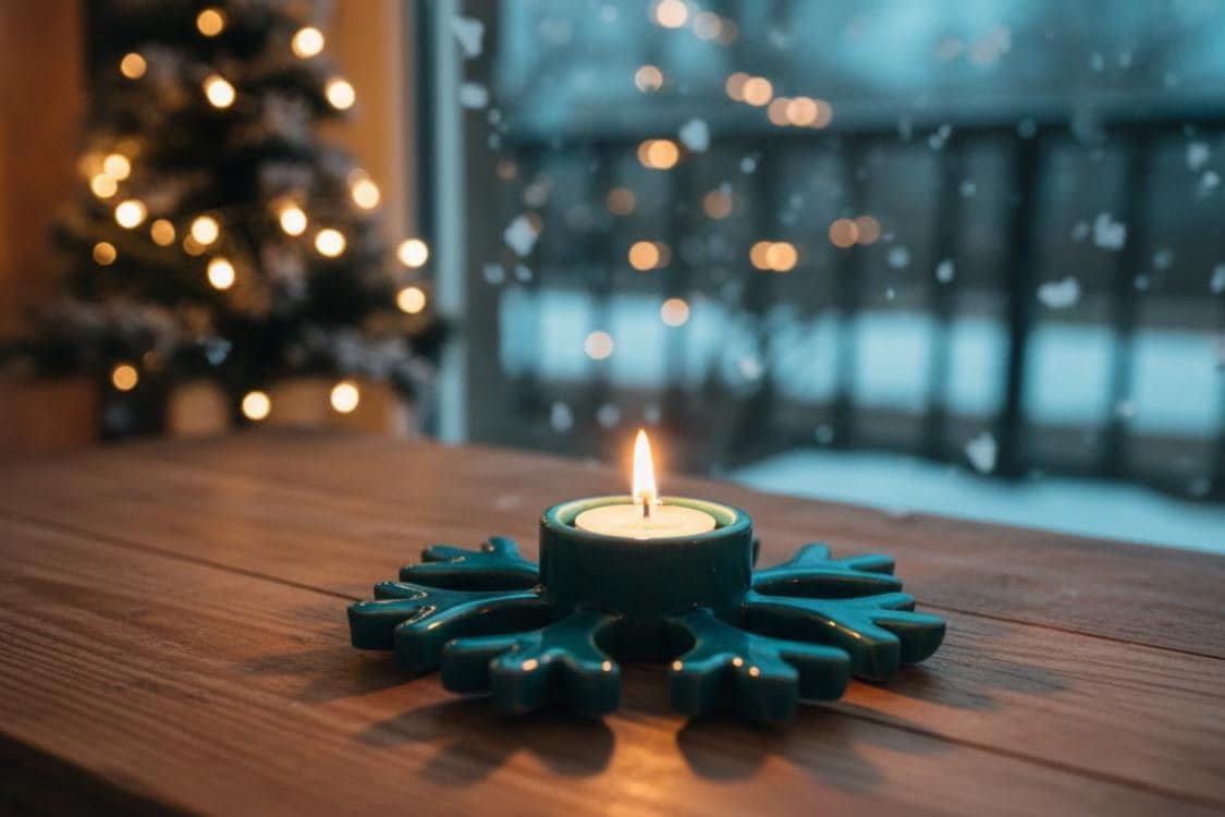Snowflake Candle Holder Pottery Template, Ceramic Slab Building, Digital Download