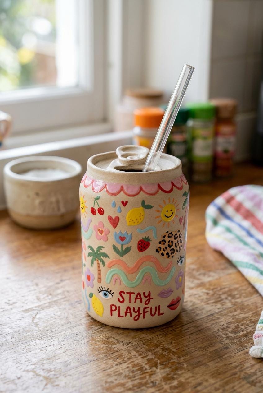 Can Cup Pottery Template, Ceramic Slab Building, Video Tutorial, Digital Download PDF