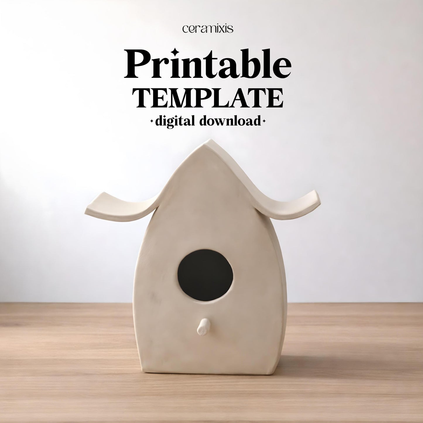 Birdhouse Pottery Template, Ceramic Slab Building, Digital Download